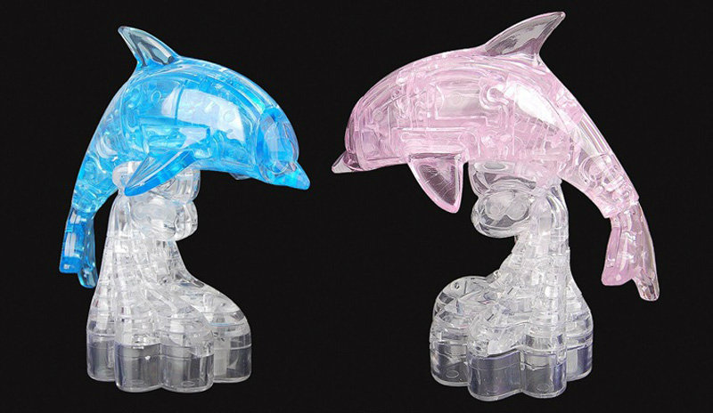 new dolphin 3d crystal jigsaw puzzle translucent for kid iq   play iq smart toy dex